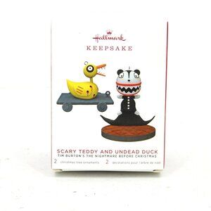 HALLMARK KEEPSAKE ORNAMENT DISNEY NBC SCARY TEDDY & UNDEAD DUCK LTD ED 2019 NEW